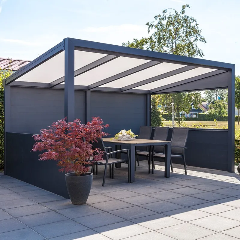 Aluminium side and back walls, showing aluminium keyframe