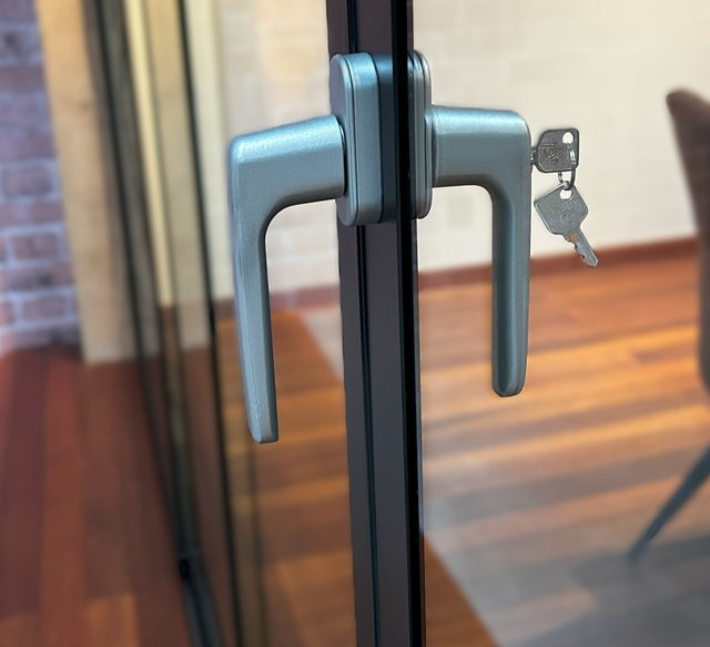 Sliding glass door handles